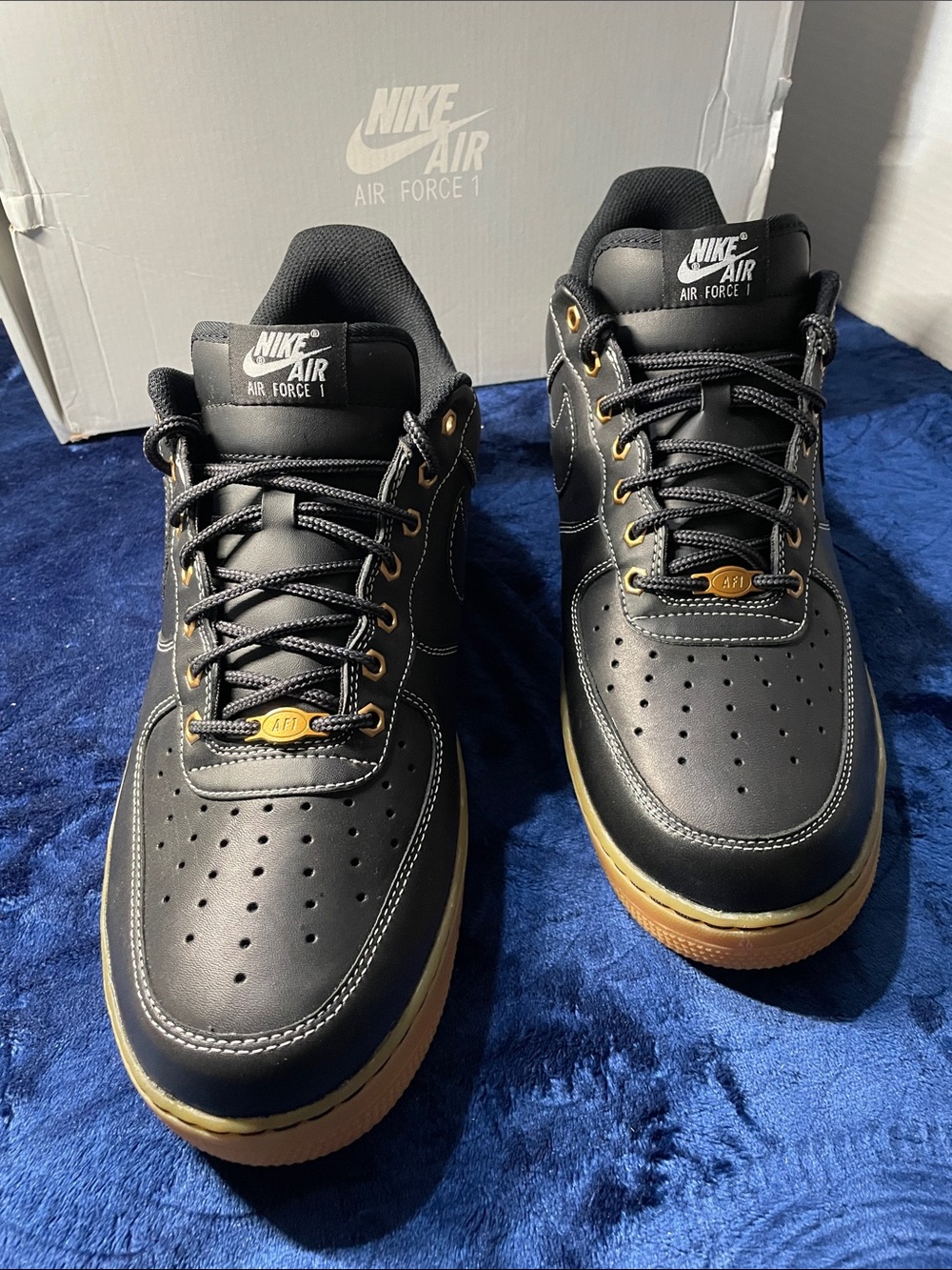 Nike Air Force 1 Men’s Sneakers - Black with Gum Sole size 13 men’s. Like new.